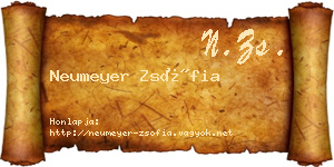 Neumeyer Zsófia névjegykártya